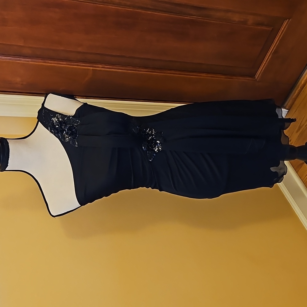 B. SMART DRESS 3/4 BEADED BLACK ONE SHOULDER SHORT